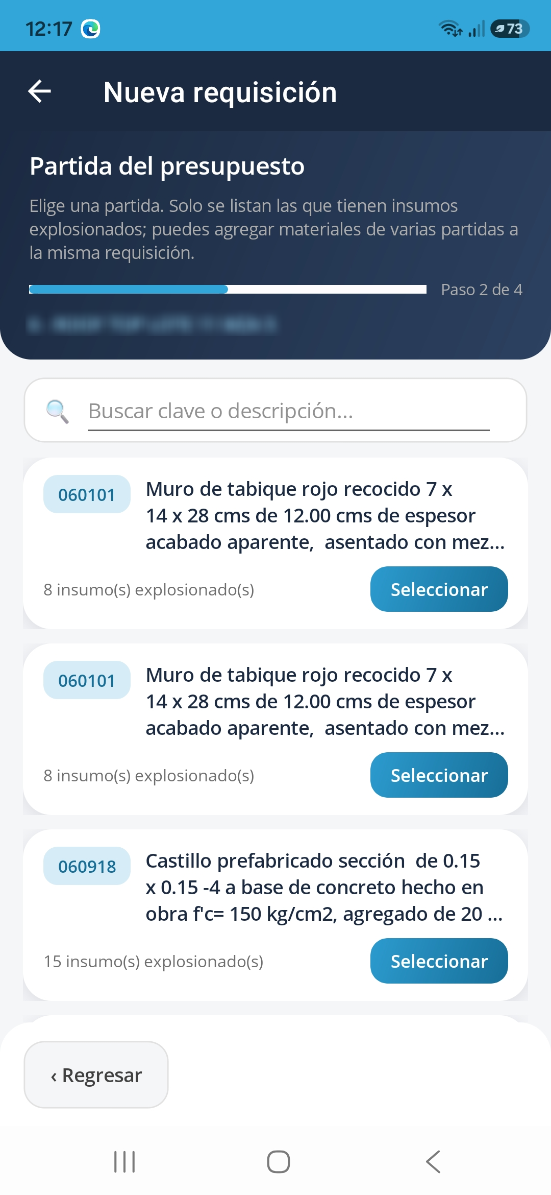 Requisición desde la CANTERA App